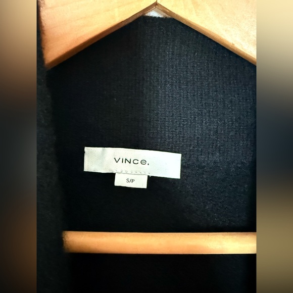 Vince 100% Cashmere Open Front Long Cardigan Sweater Solid Black Oversized Small - Picture 10 of 13